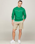 Sweat logo Tommy Hilfiger vert en coton bio - Georgespaul