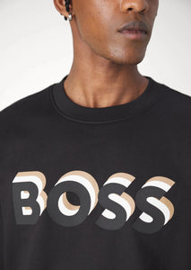 Sweat pour homme logo BOSS noir | Georgespaul