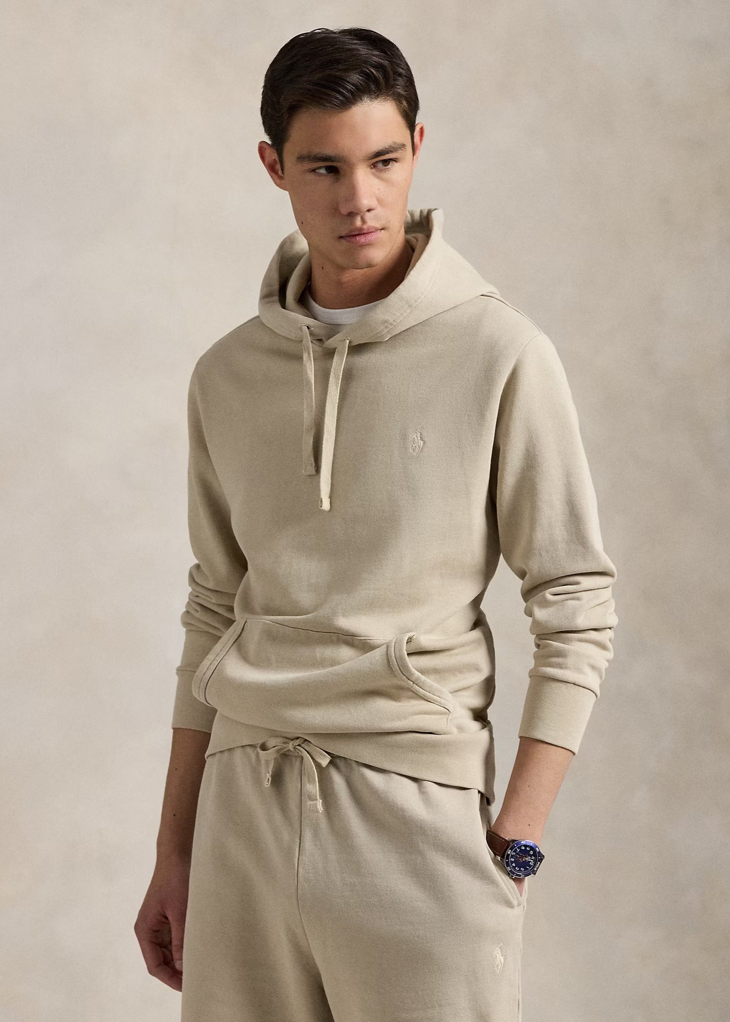 Sweat zippé Ralph Lauren beige pour homme | Georgespaul 