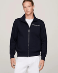 Sweat zippé Tommy Hilfiger marine en coton bio - Georgespaul