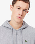 Sweat zippé à capuche homme Lacoste gris | Georgespaul