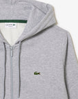 Sweat zippé à capuche homme Lacoste gris | Georgespaul