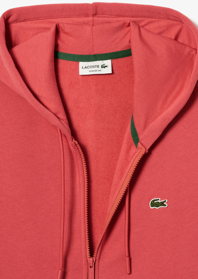 Sweat zippé à capuche Lacoste rouge - Georgespaul