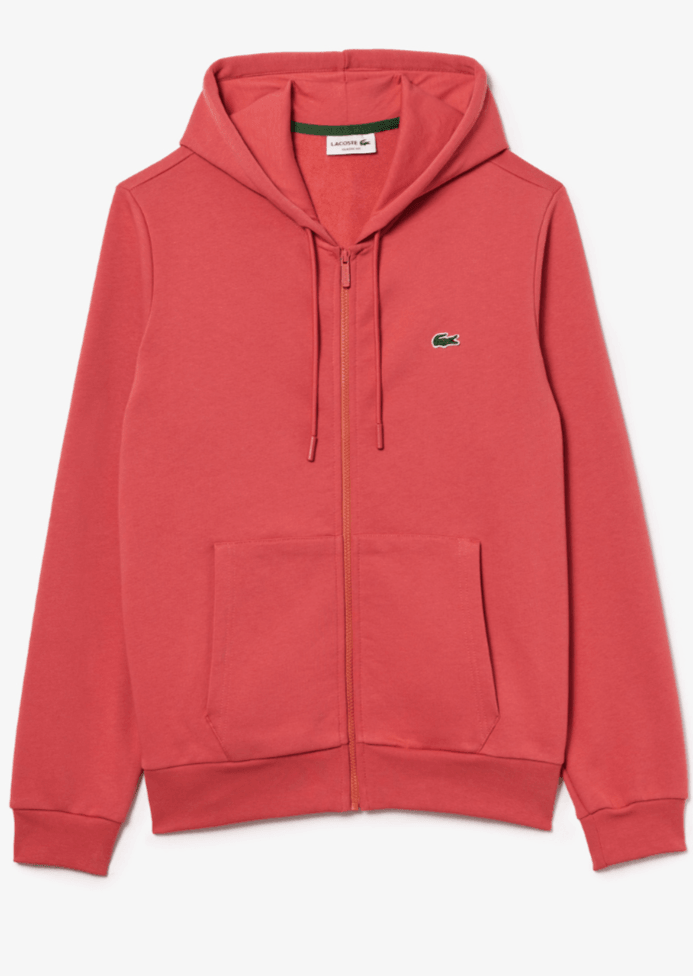 Sweat zippé à capuche Lacoste rouge