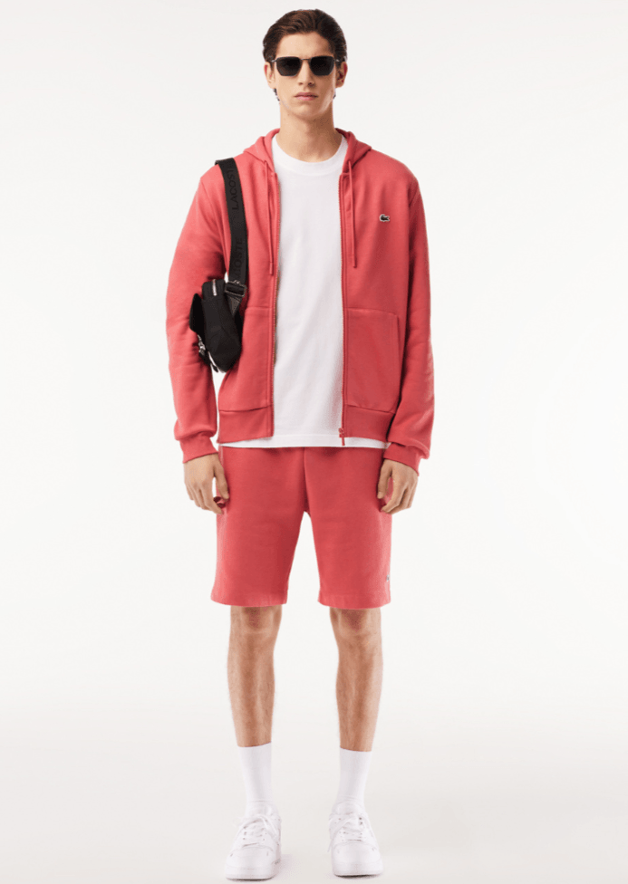 Sweat zippé à capuche Lacoste rouge - Georgespaul