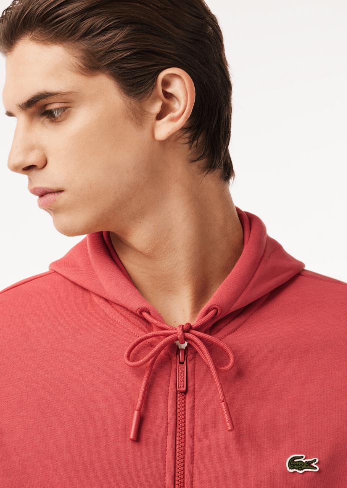 Sweat zippé à capuche Lacoste rouge - Georgespaul