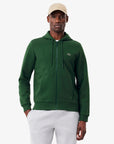 Sweat zippé à capuche homme Lacoste vert | Georgespaul