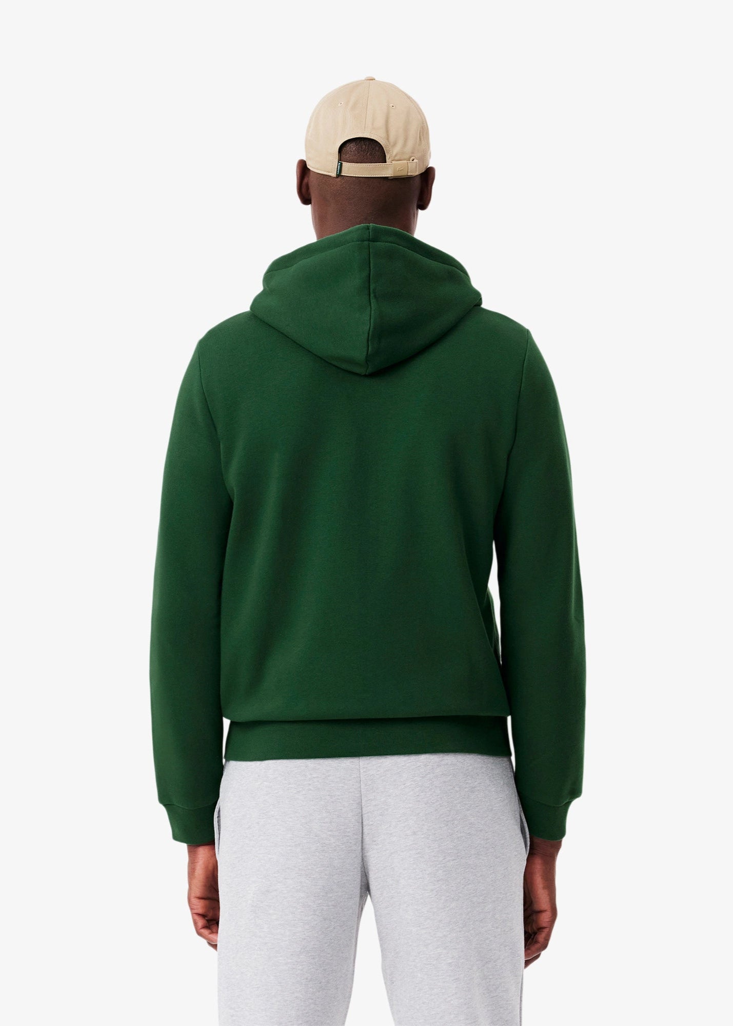 Sweat zippé à capuche homme Lacoste vert | Georgespaul