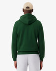 Sweat zippé à capuche homme Lacoste vert | Georgespaul