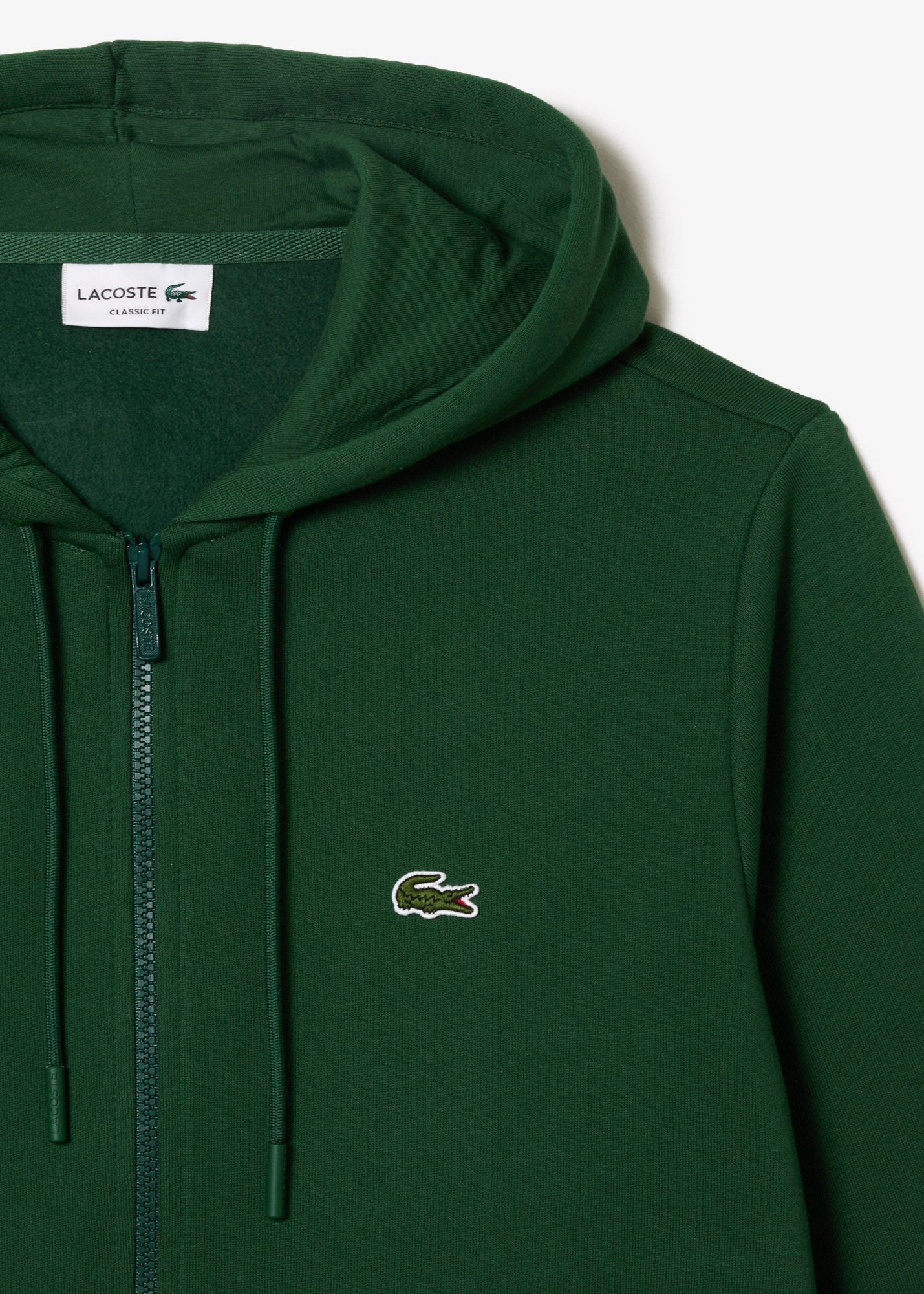 Sweat zippé à capuche homme Lacoste vert | Georgespaul