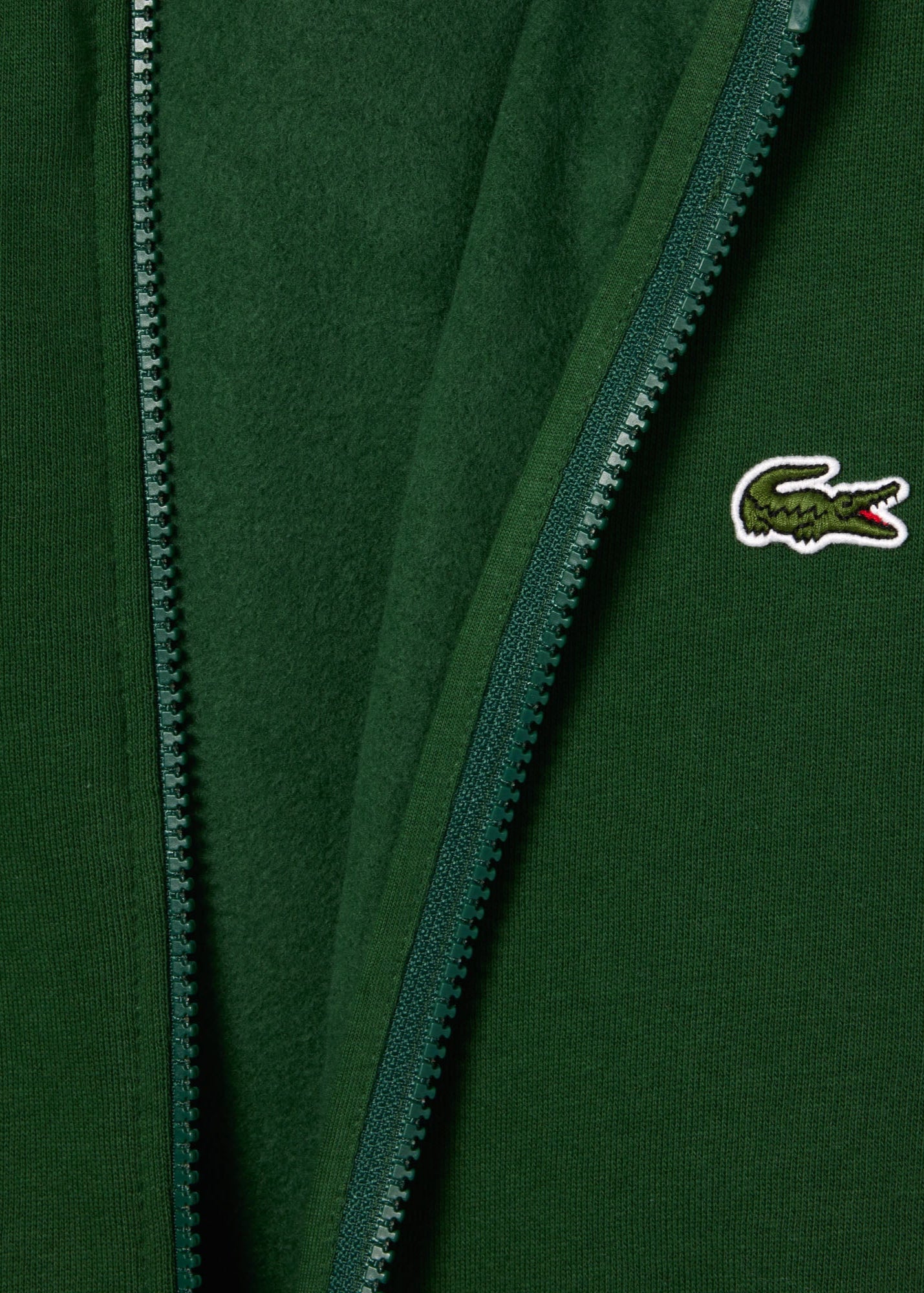 Sweat zippé à capuche homme Lacoste vert | Georgespaul