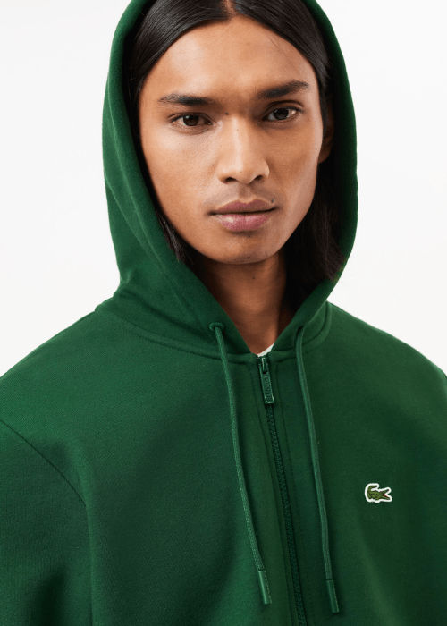 Sweat zippé à capuche Lacoste vert - Georgespaul