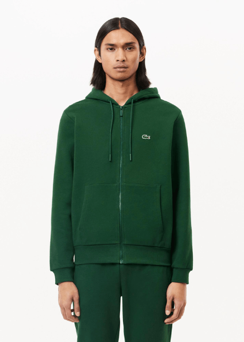 Sweat zippé à capuche Lacoste vert - Georgespaul