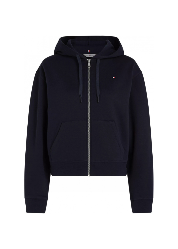 Sweat zippé à capuche Tommy Hilfiger marine pour femme | Georgespaul