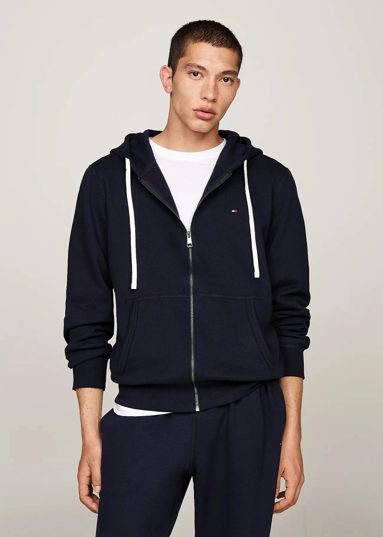 Sweat zippé à capuche Tommy Hilfiger marine pour homme | Georgespaul