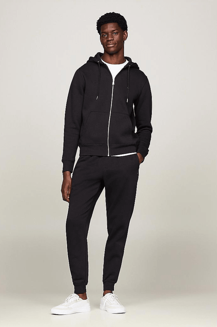 Sweat zippé à capuche Tommy Hilfiger noir - Georgespaul