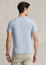 Charger l&#39;image dans la galerie, T-Shirt Ralph Lauren ajusté bleu en jersey pour homme I Georgespaul
