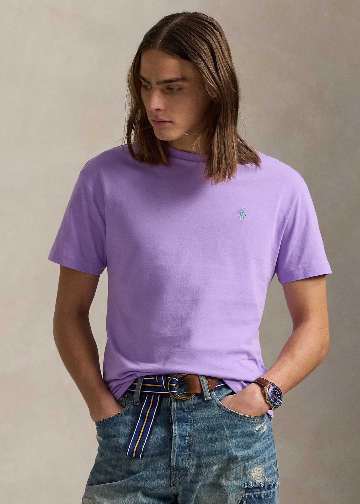 T-Shirt Ralph Lauren violet pour homme | Georgespaul 