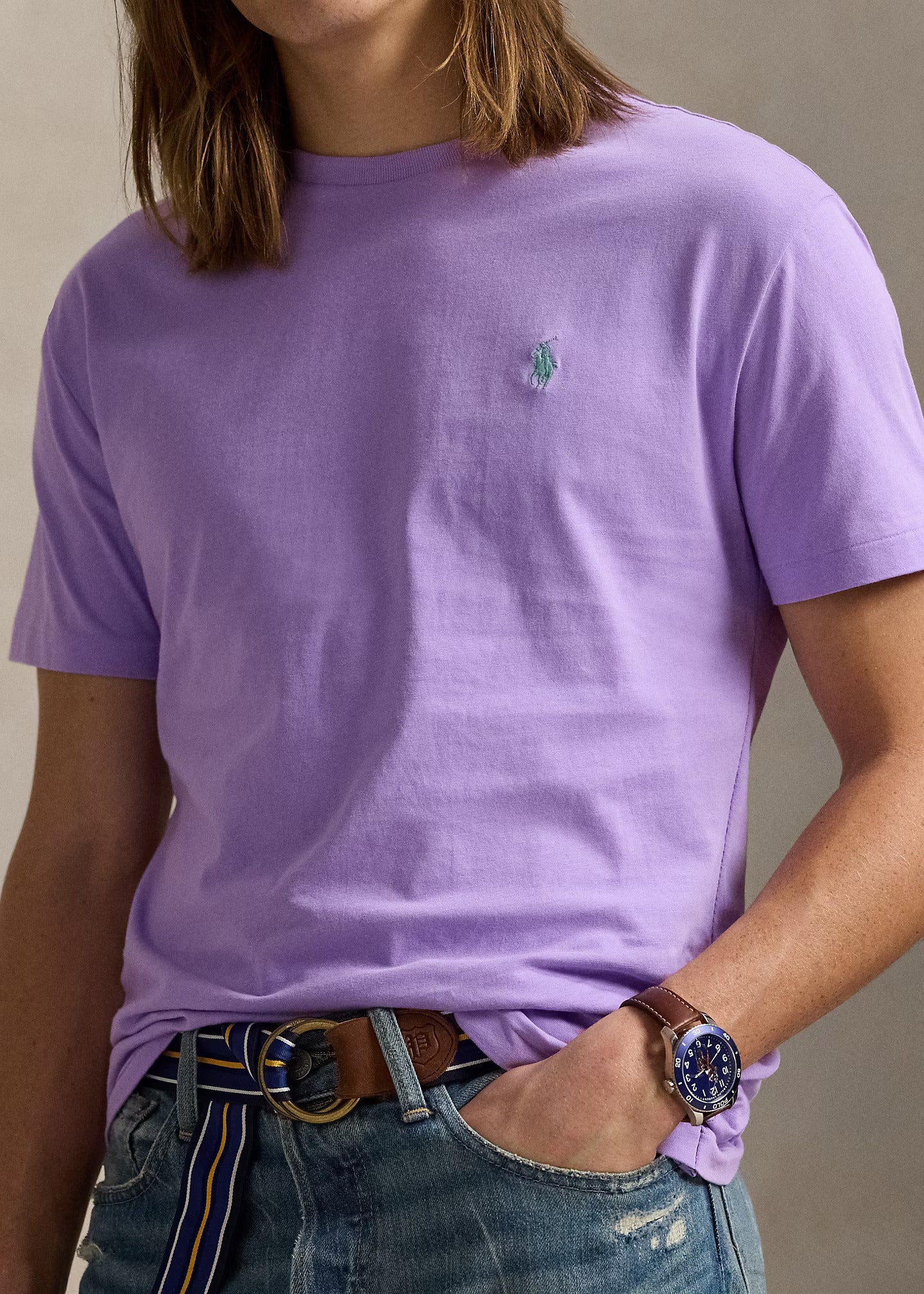 T-Shirt Ralph Lauren violet pour homme | Georgespaul 