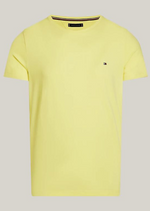 Laden Sie das Bild in den Galerie-Viewer, T-Shirt Tommy Hilfiger ajusté jaune en coton bio stretch
