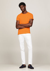 T-Shirt Tommy Hilfiger ajusté orange en coton bio stretch | Georgespaul