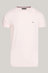 T-Shirt Tommy Hilfiger ajusté rose en coton bio stretch