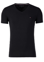 Afbeelding in Gallery-weergave laden, T-Shirt à logo Tommy Hilfiger noir col V en coton bio
