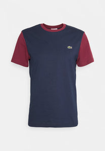 T-Shirt homme bicolore Lacoste bordeaux et marine I Georgespaul