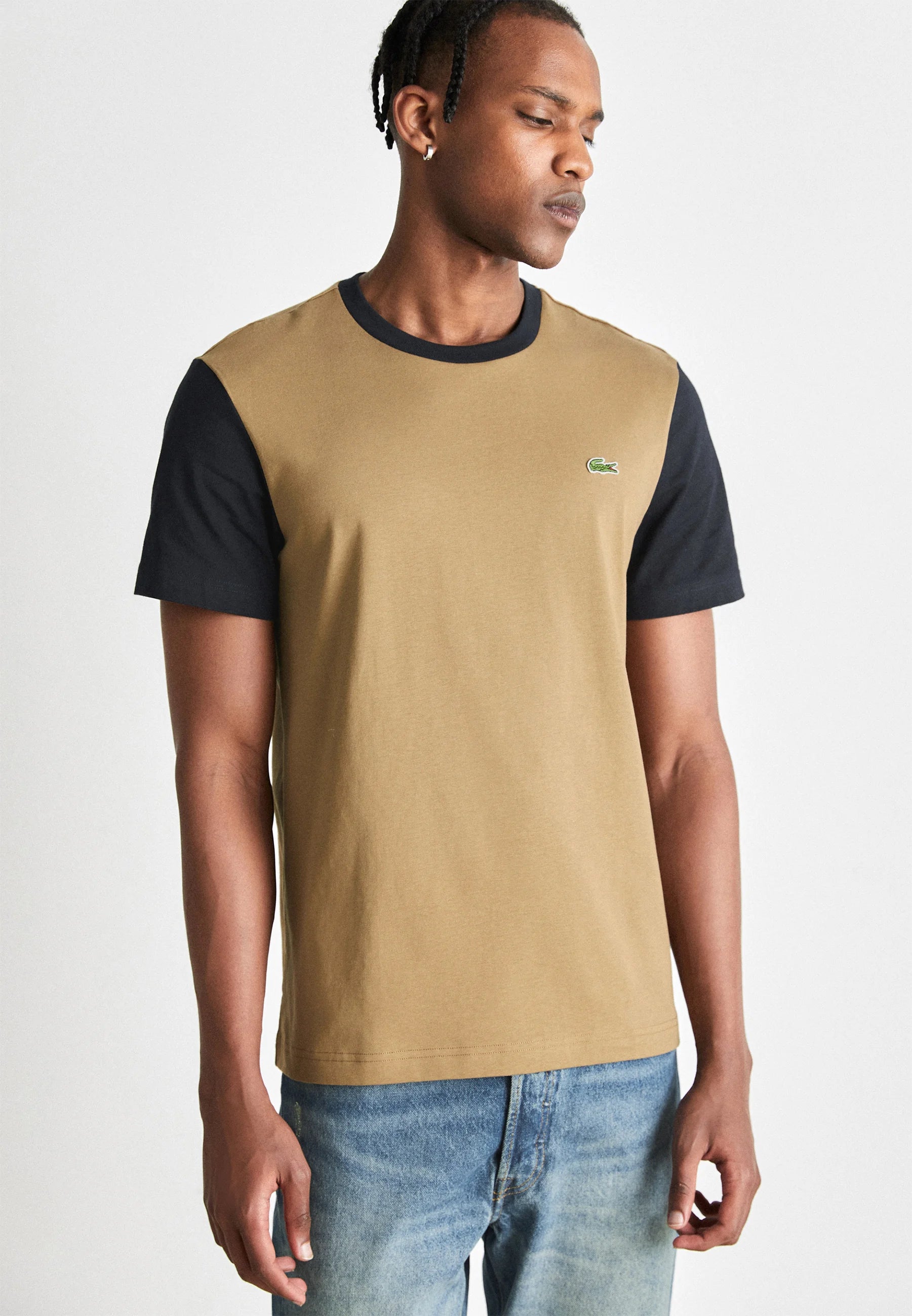 T-Shirt homme bicolore Lacoste marron et marine I Georgespaul