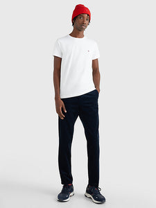 T-Shirt homme Tommy Hilfiger ajusté blanc coton stretch | Georgespaul
