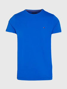T-Shirt homme Tommy Hilfiger ajusté bleu en coton bio stretch I Georgespaul
