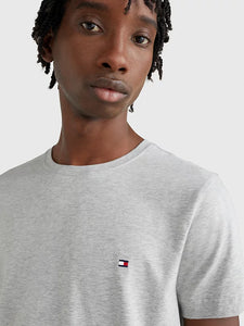 T-Shirt homme Tommy Hilfiger ajusté gris en coton stretch | Georgespaul