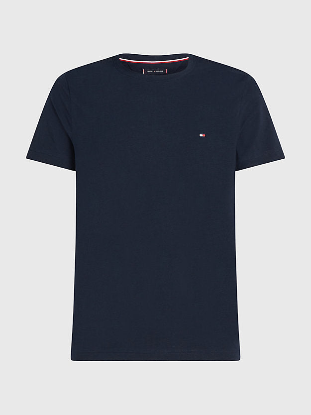 T-Shirt homme Tommy Hilfiger ajusté marine en coton stretch | Georgespaul