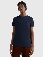 Charger l&#39;image dans la galerie, T-Shirt homme Tommy Hilfiger ajusté marine en coton stretch | Georgespaul
