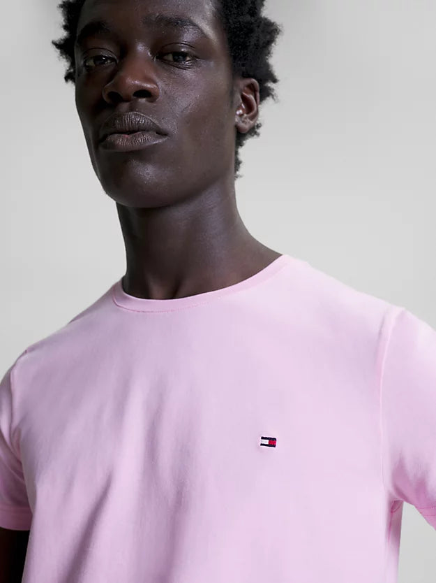 T-Shirt homme Tommy Hilfiger ajusté rose coton stretch I Georgespaul