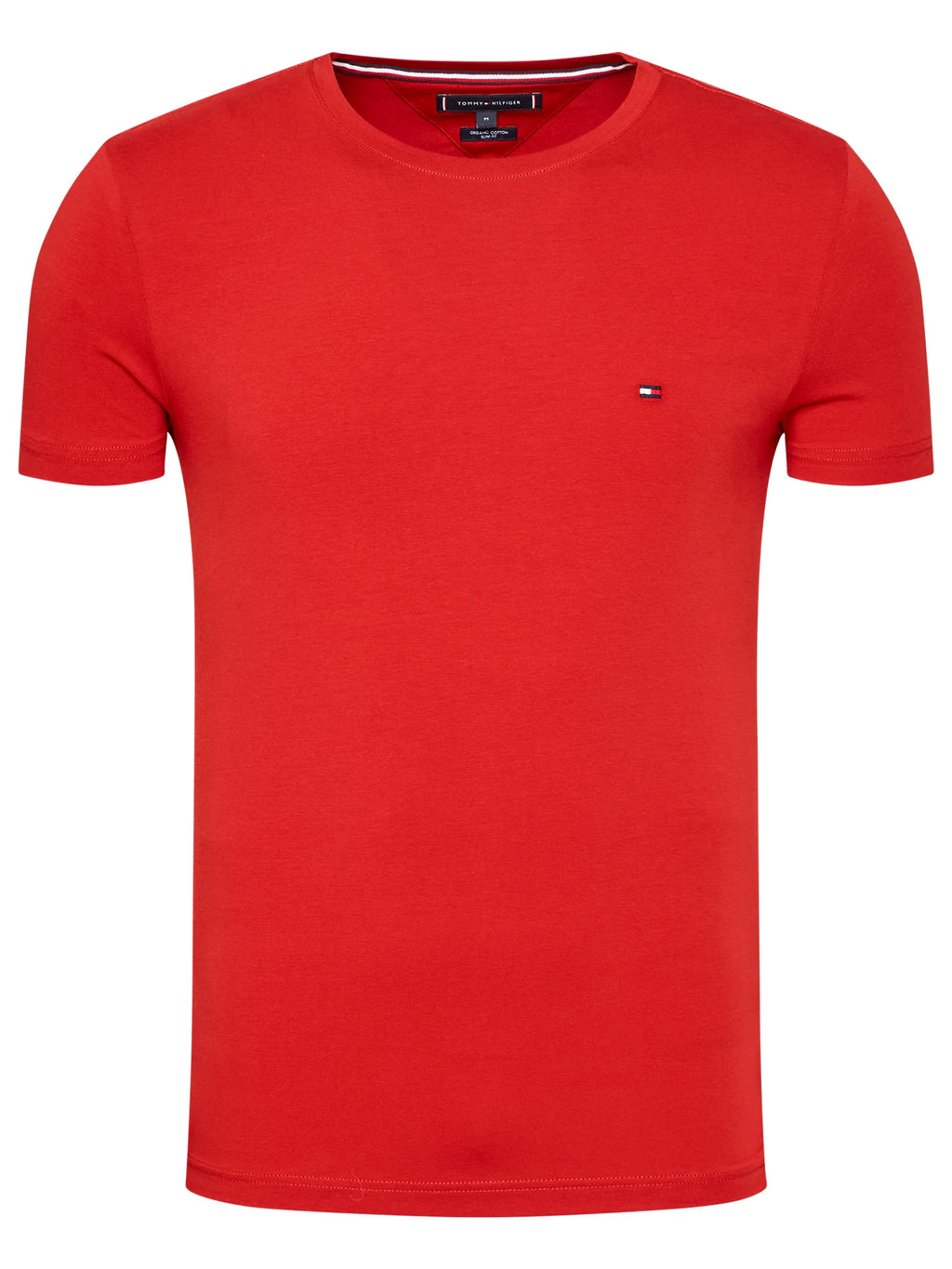 T-Shirt homme Tommy Hilfiger ajusté rouge en coton bio stretch | Georgespaul