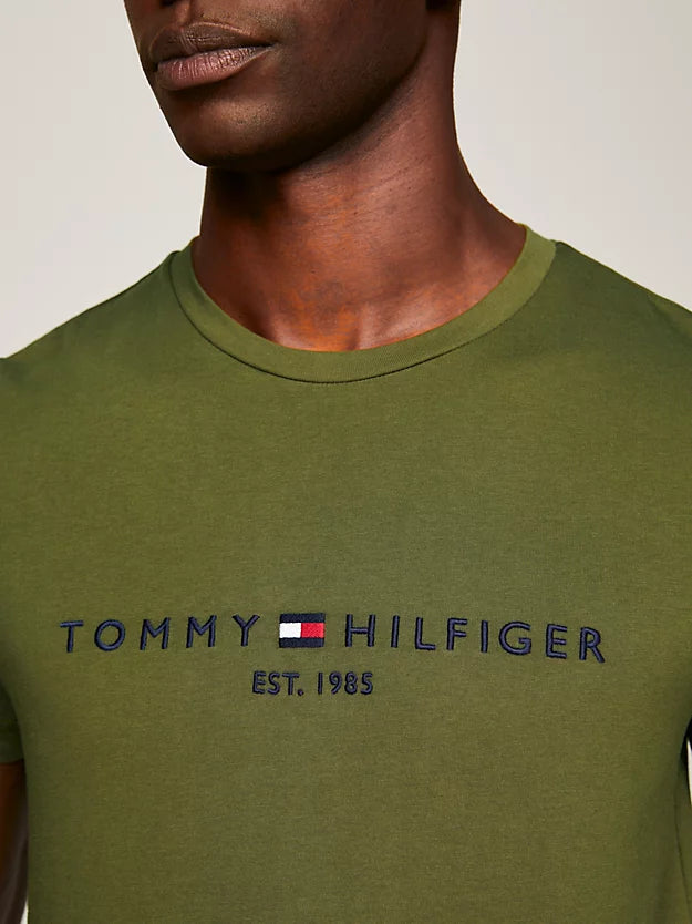 T-Shirt homme Tommy Hilfiger vert en coton bio I Georgespaul