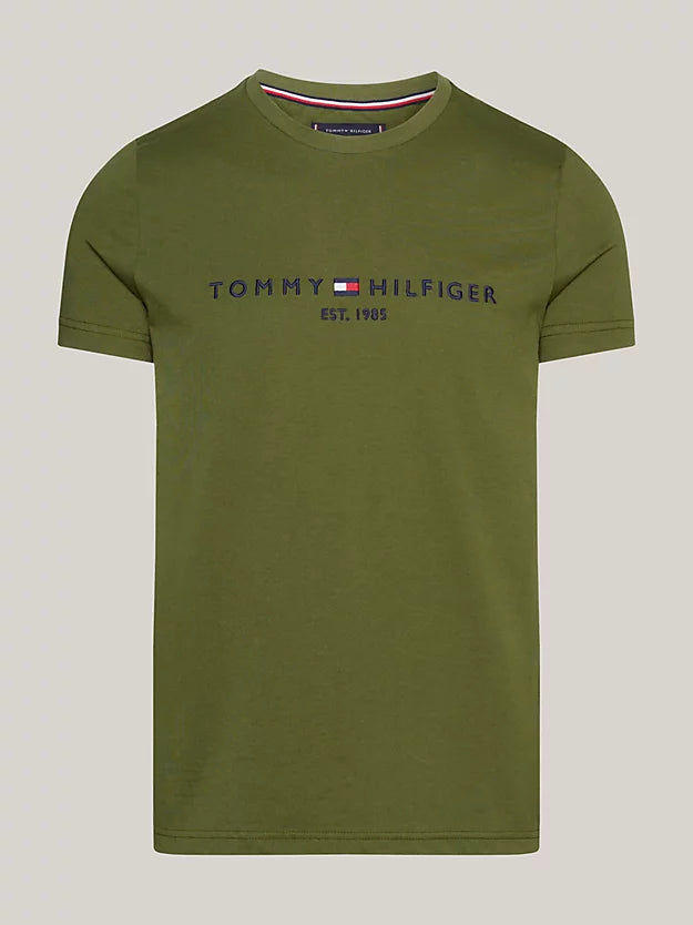 T-Shirt homme Tommy Hilfiger vert en coton bio I Georgespaul