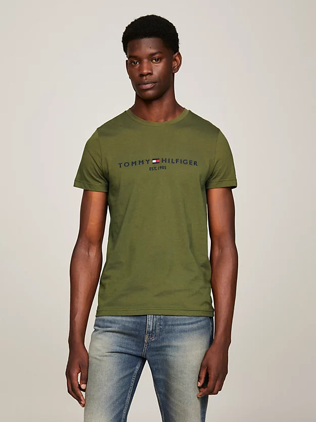 T-Shirt homme Tommy Hilfiger vert en coton bio I Georgespaul