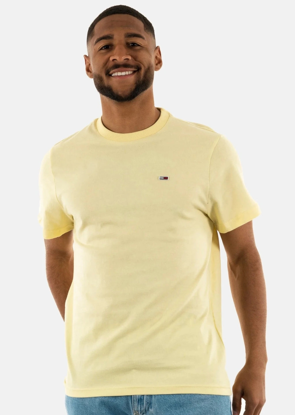 T-Shirt homme Tommy Jeans ajusté jaune en coton bio | Georgespaul