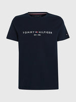 Charger l&#39;image dans la galerie, T-Shirt homme à logo Tommy Hilfiger marine en coton bio | Georgespaul
