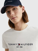 Afbeelding in Gallery-weergave laden, T-Shirt homme logo Tommy Hilfiger coton bio blanc | Georgespaul
