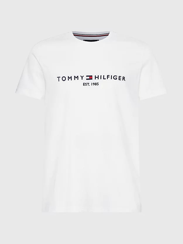 T-Shirt homme logo Tommy Hilfiger coton bio blanc | Georgespaul