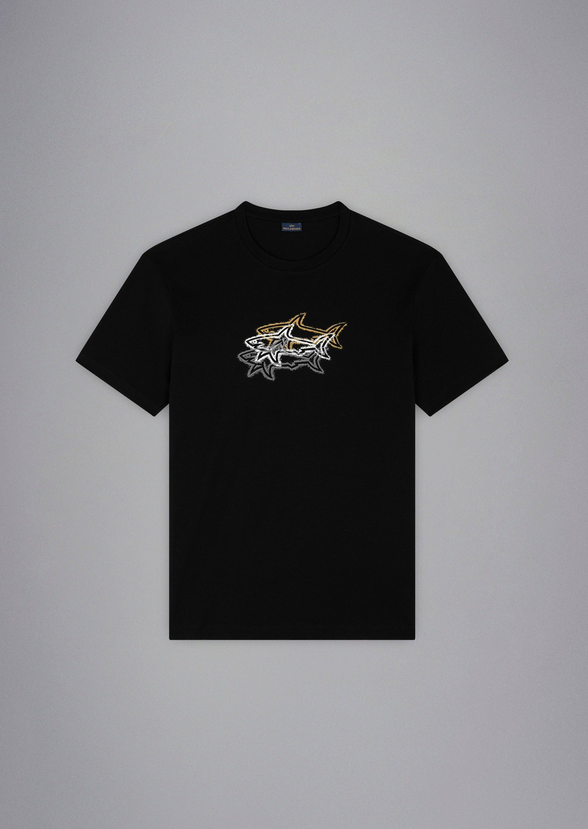 T-Shirt homme logos Paul & Shark noir | Georgespaul