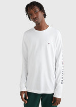 Charger l&#39;image dans la galerie, T-Shirt homme manches longues Tommy Hilfiger blanc coton bio | Georgespaul
