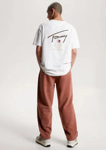 Charger l&#39;image dans la galerie, T-Shirt homme signature Tommy Jeans blanc en coton bio | Georgespaul
