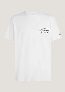 T-Shirt homme signature Tommy Jeans blanc en coton bio | Georgespaul