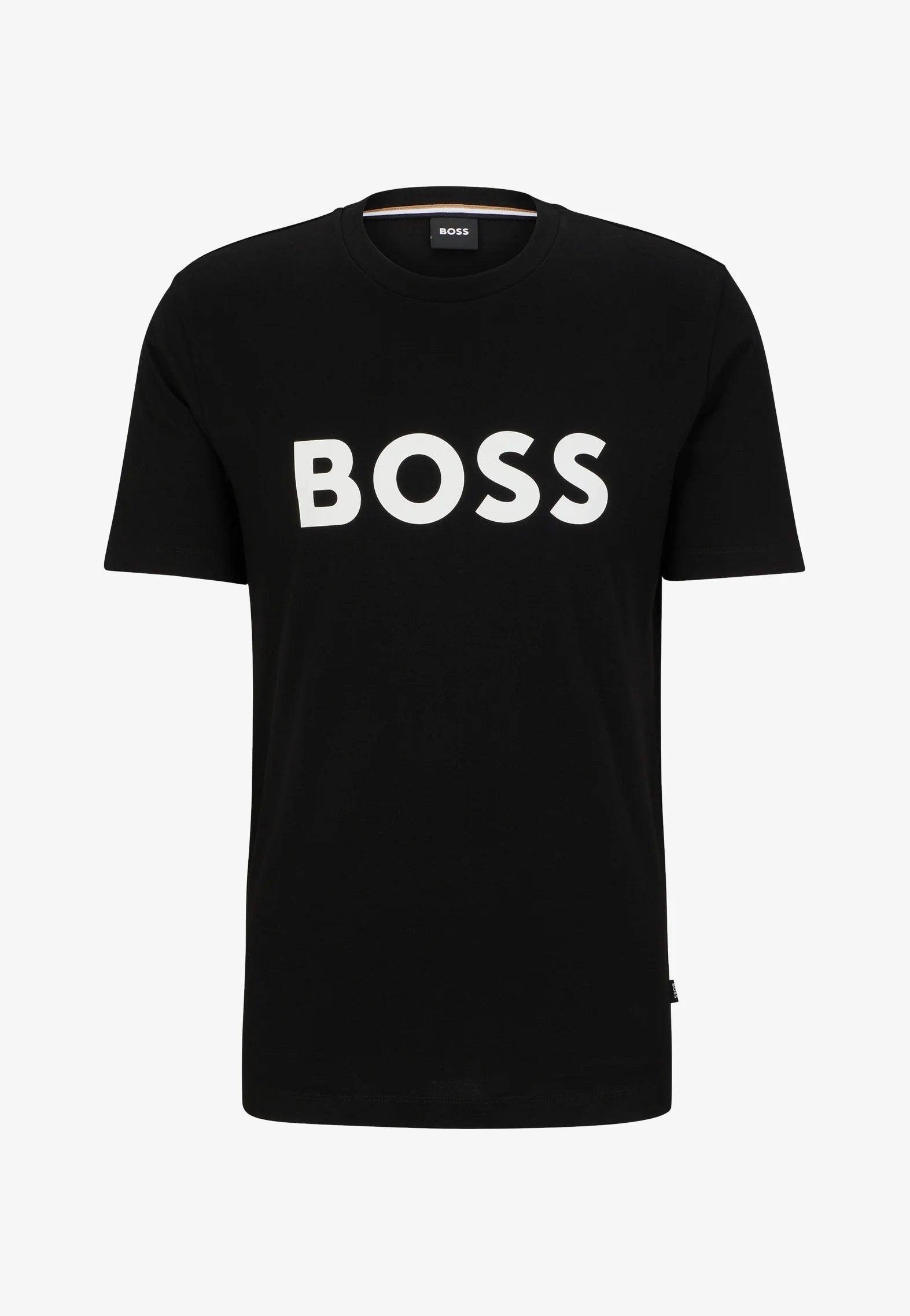 T-Shirt logo BOSS noir en coton - Georgespaul