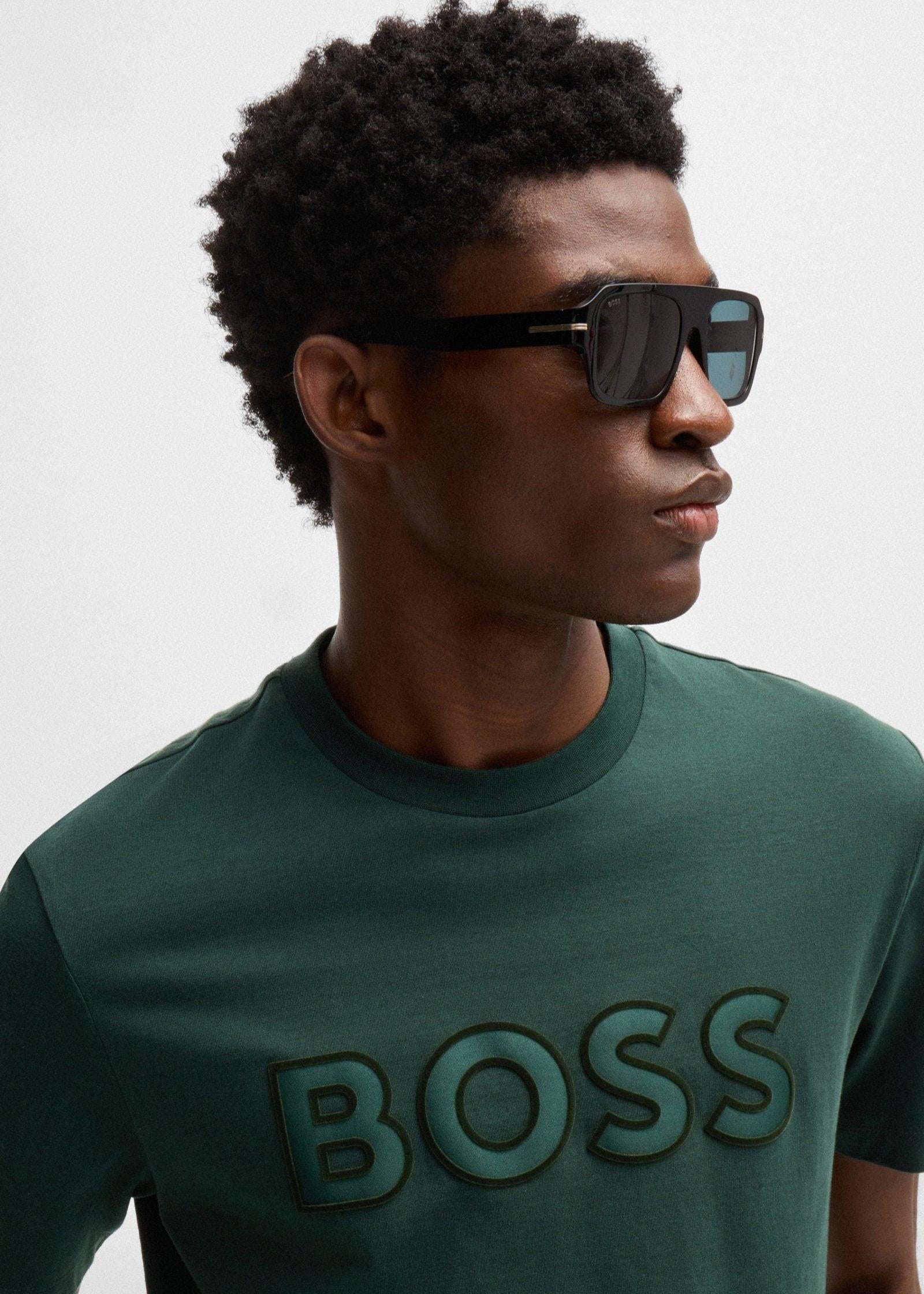 T-Shirt logo BOSS vert pour homme | Georgespaul