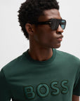 T-Shirt logo BOSS vert pour homme | Georgespaul